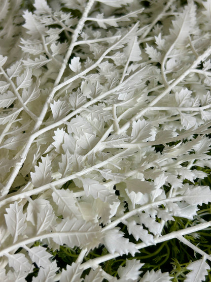 17 Inch White Forest Fern Bush