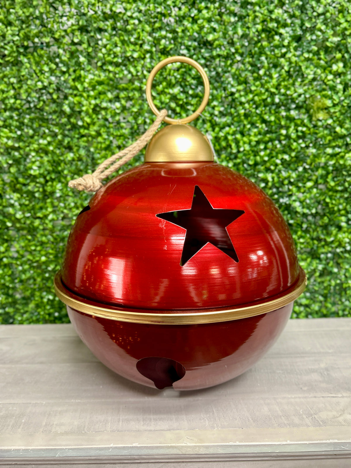 16 Inch Burgundy And Gold Bell Ornament