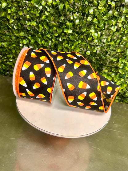 2.5 Inch By 10 Yard Mini Candy Corn Ribbon