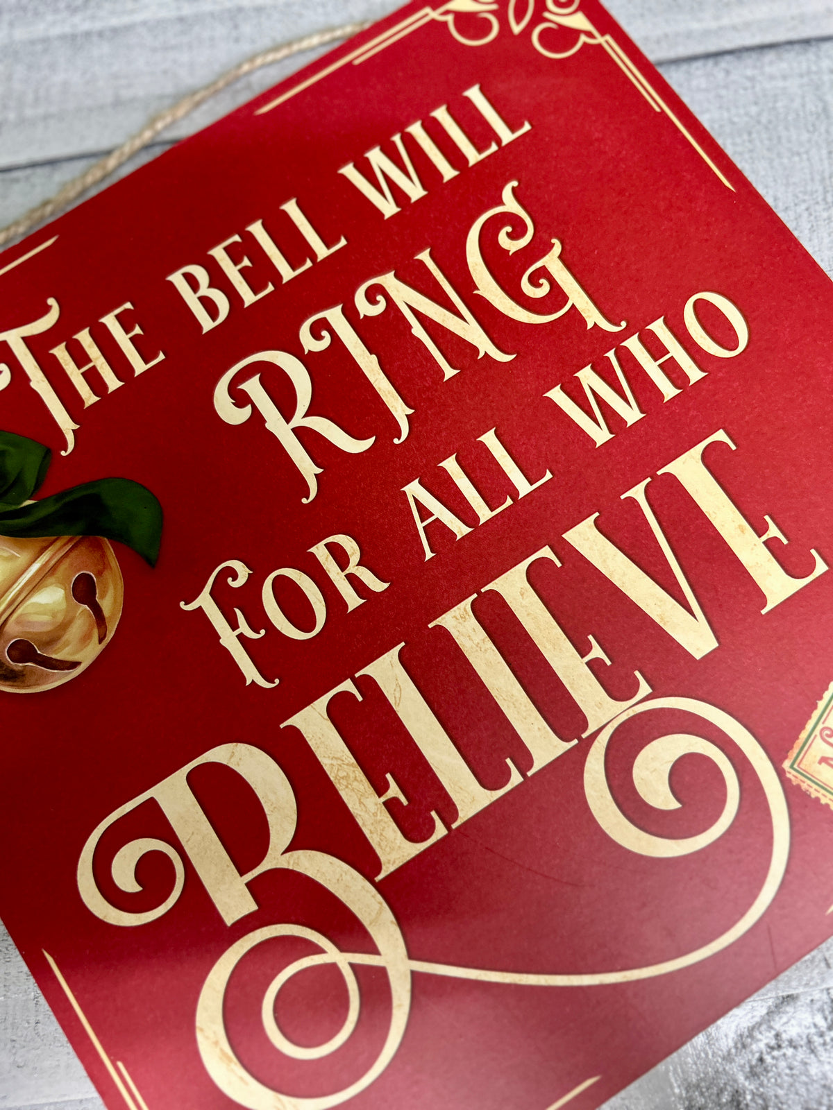 10 Inch Square The Bell Will Ring Wood Sign