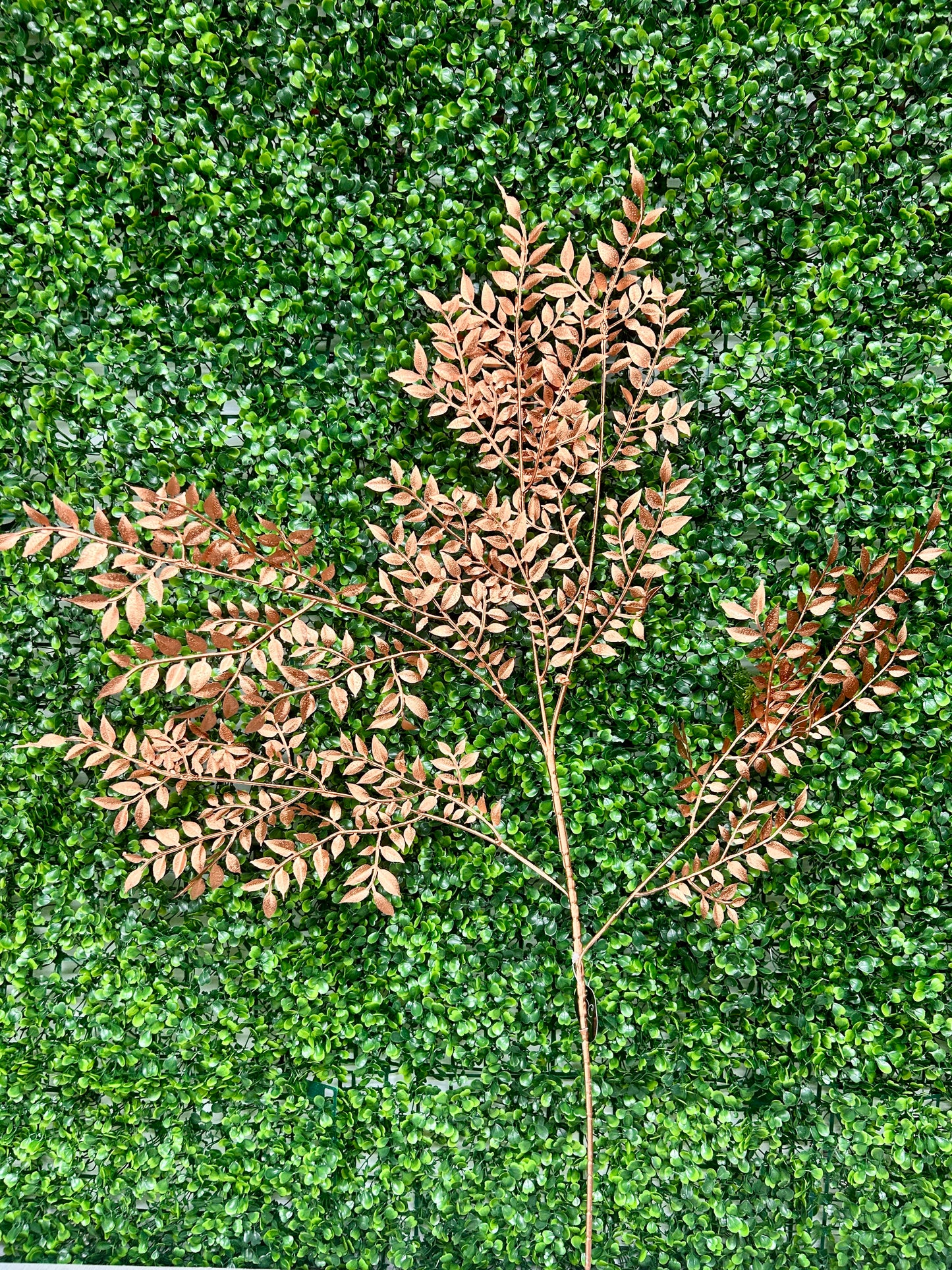35 Inch Copper Metallic Tea Leaf Branch