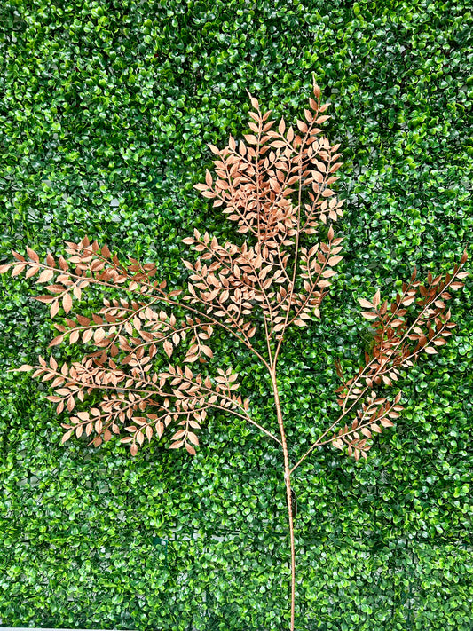 35 Inch Copper Metallic Tea Leaf Branch