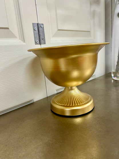 8 Inch All Gold Metal Urn