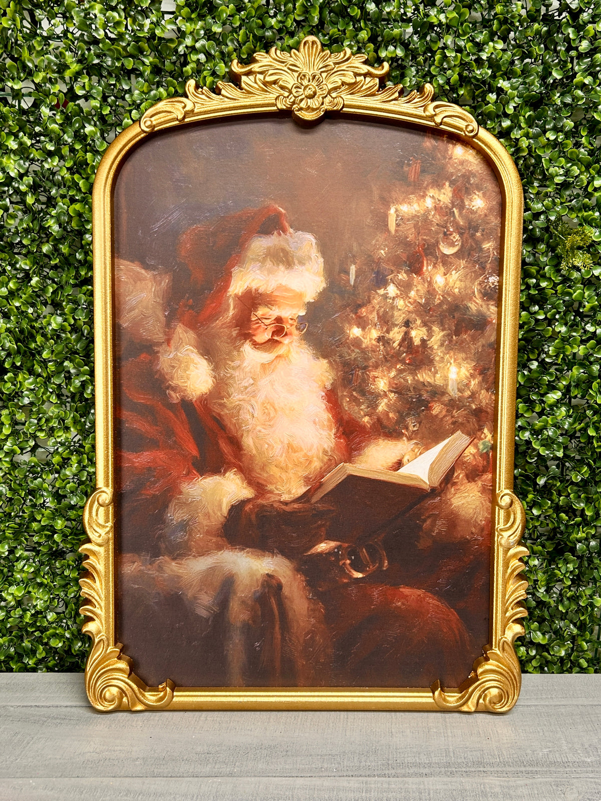 18.5 Inch By 27 Inch Framed Santa And Mrs. Claus Picture Two Styles
