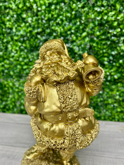 11.5 Inch-12 Inch Antique Gold Resin Santas Three Styles
