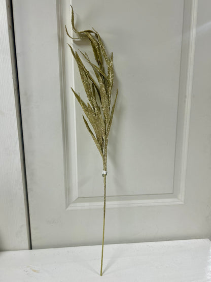 28 Inch Gold Glitter Sequin Blade Grass Spray