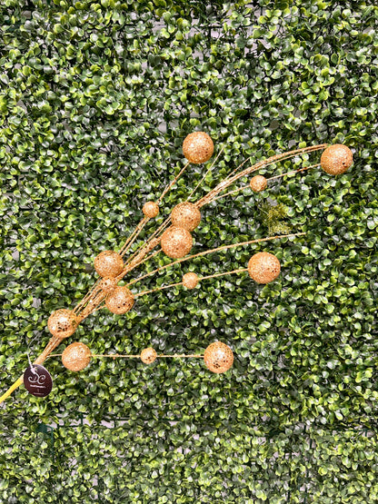27 Inch Gold Mixed Size Glittered Ball Spray