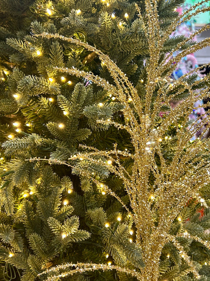 32 Inch Gold Pine Glitter Spray