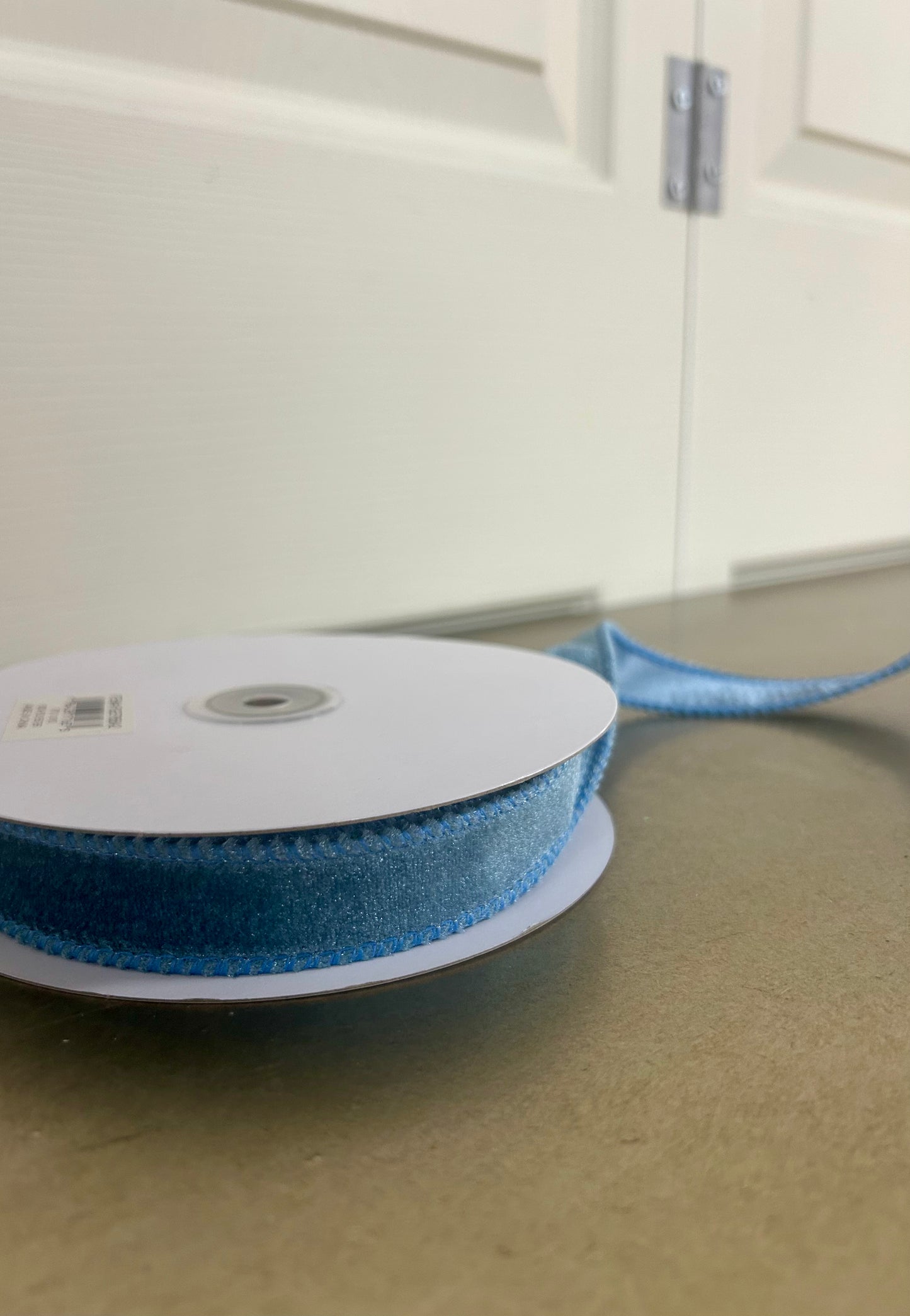 7/8 Inch By 10 Yard Smoke Blue Deluxe Velvet With Satin Backing Ribbon