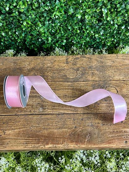 1.5 Inch By 10 Yard Baby Pink Satin Value Wired Ribbon