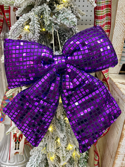 12 Inch Purple Bow Ornament