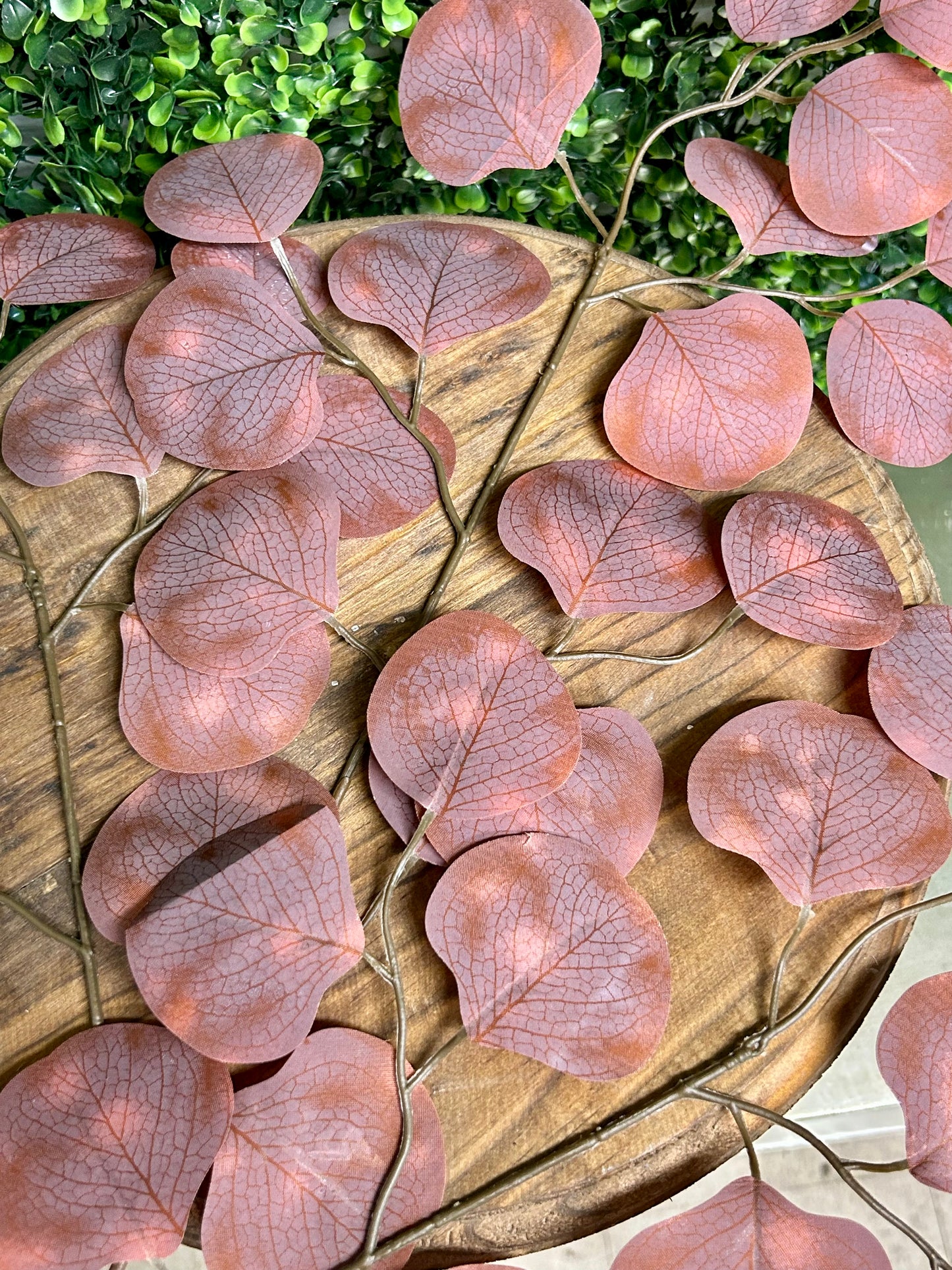 27 Inch Brown And Grey Apple Leaf Spray