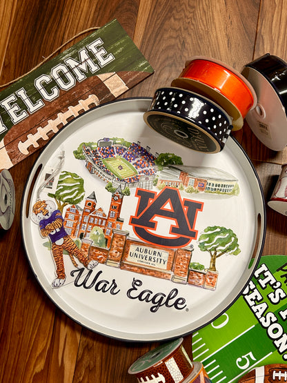 Auburn Landmark Round Tray