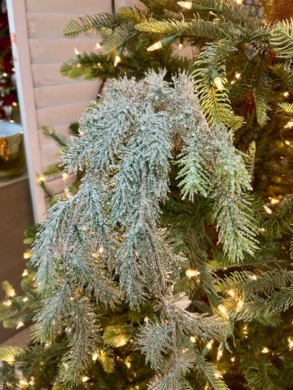 46 Inch White And Green Snow Pine Spray