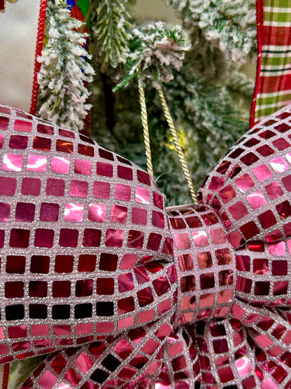 12 Inch Pink Bow Ornament
