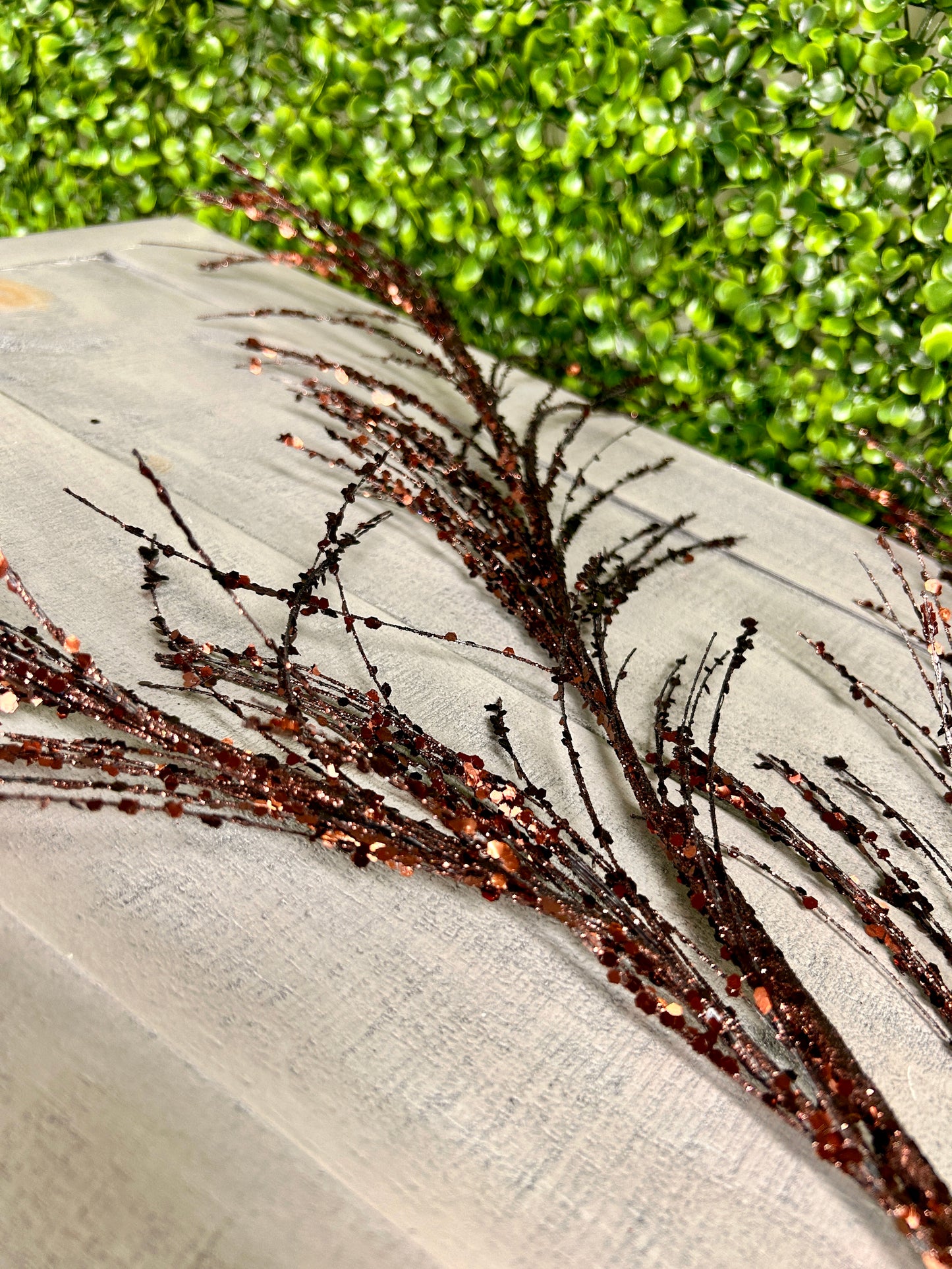 34 Inch Chocolate Glitter Sequin Pampas Grass Spray