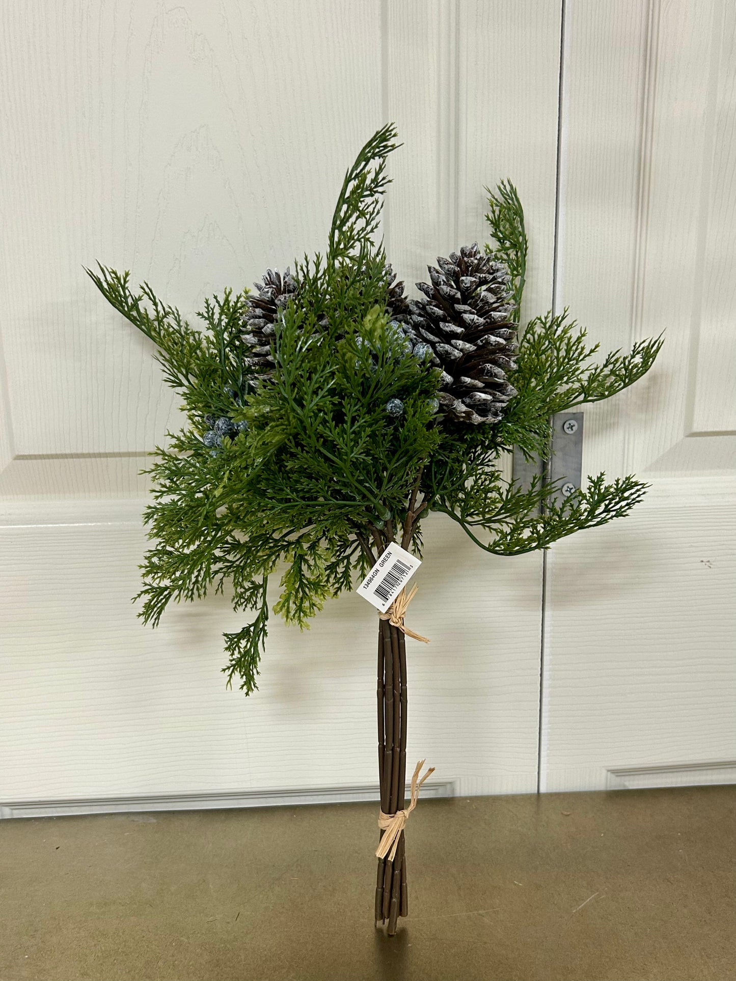 13 Inch Green Cedar Berry Pinecone Bundle