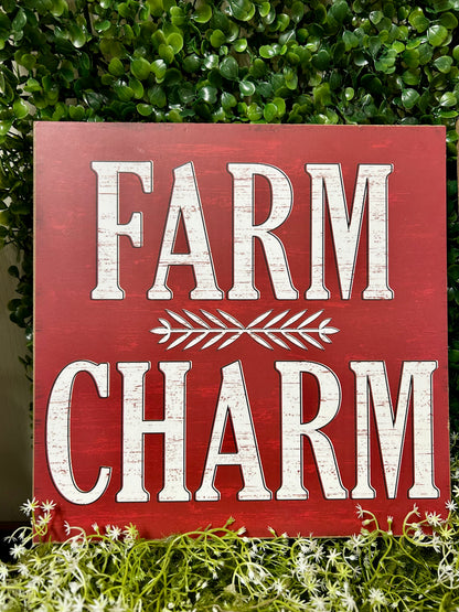 10 Inch Farm Charm Wood Sign Two Styles