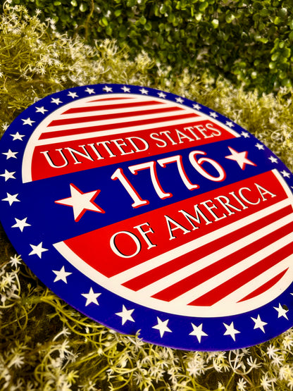 12 Inch United States 1776 Sign