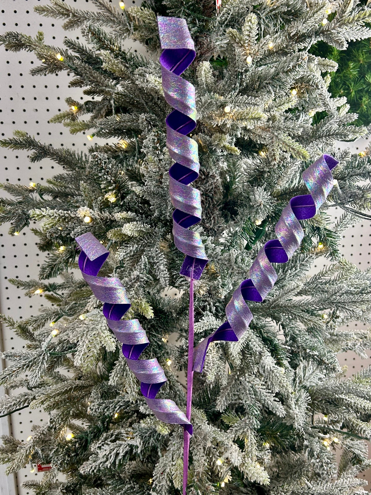 27 Inch Lavender Iridescent Fabric Curl Spray