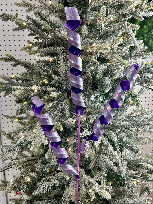 27 Inch Lavender Iridescent Fabric Curl Spray