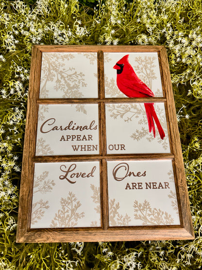 12.75 Inch Cardinal In Window Metal Sign
