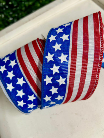 2.5 Inch By 10 Yard Traditional Flag Ribbon