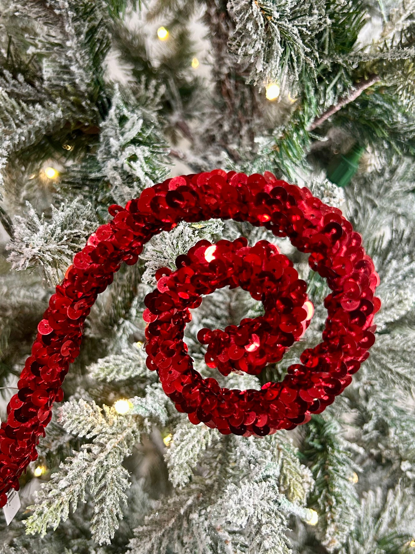 27 Inch Red Sequin Coil Spray