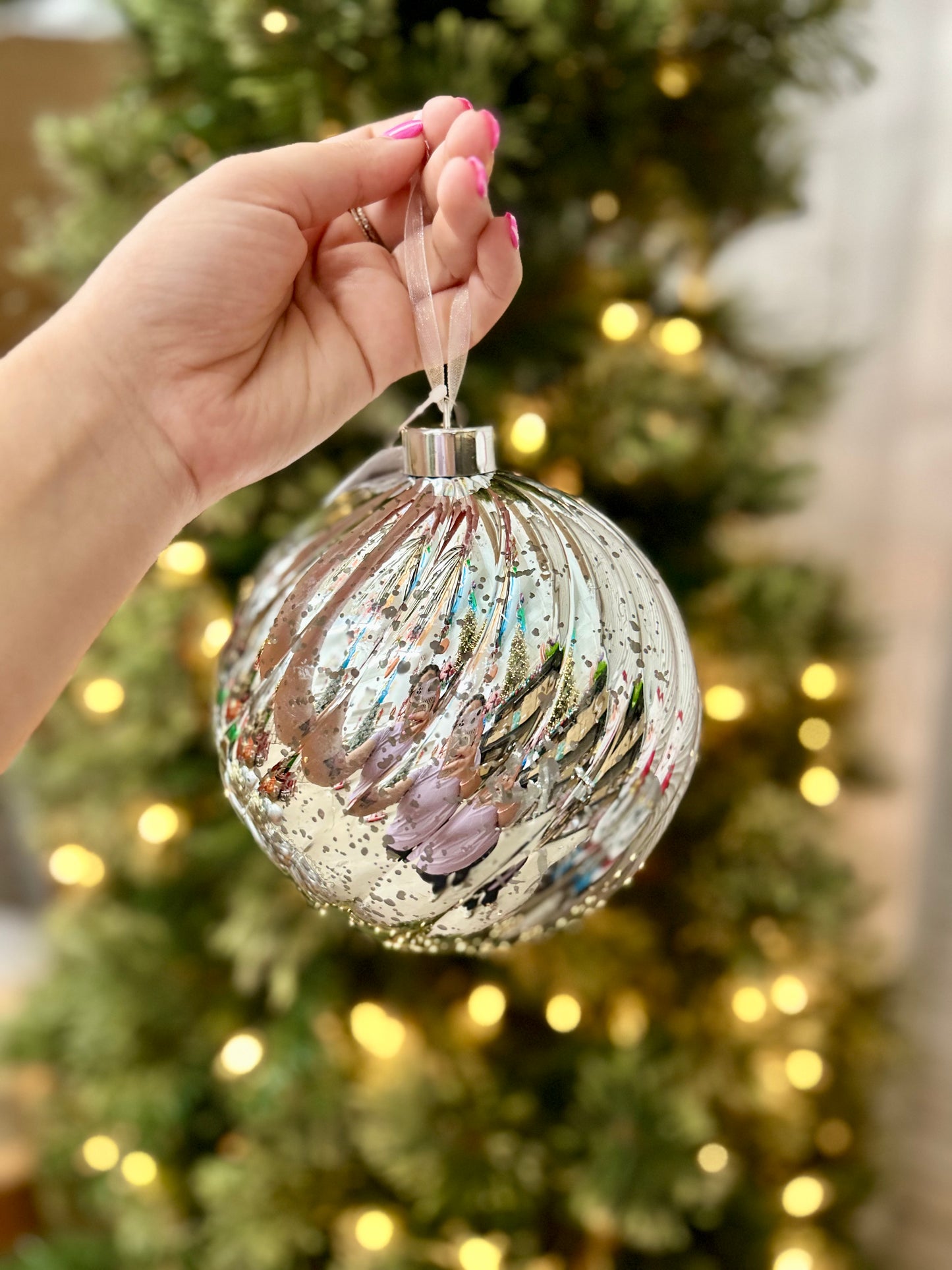 6 Inch Ball Ornament Silver
