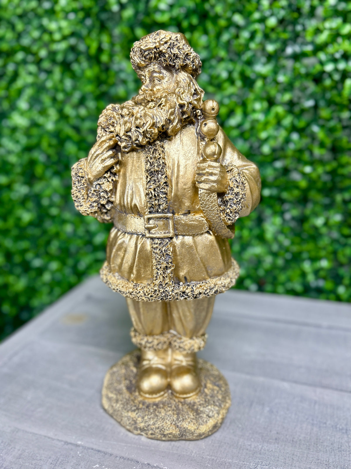 11.5 Inch-12 Inch Antique Gold Resin Santas Three Styles