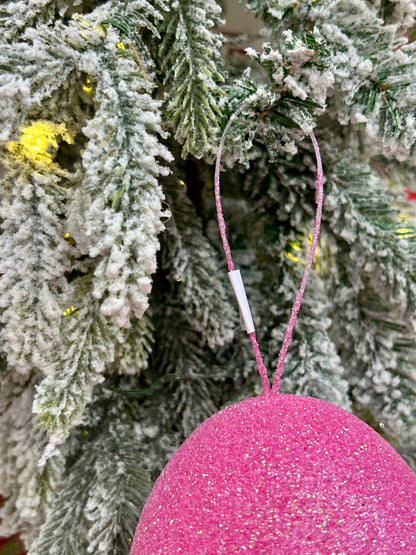 5 Inch Pink Glitter Gumdrop Ornament