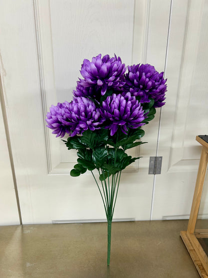 22 Inch Purple Ball Mum Bush