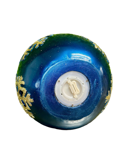 Kringle Express Concave Blue Ornament Luminary With Snowflake