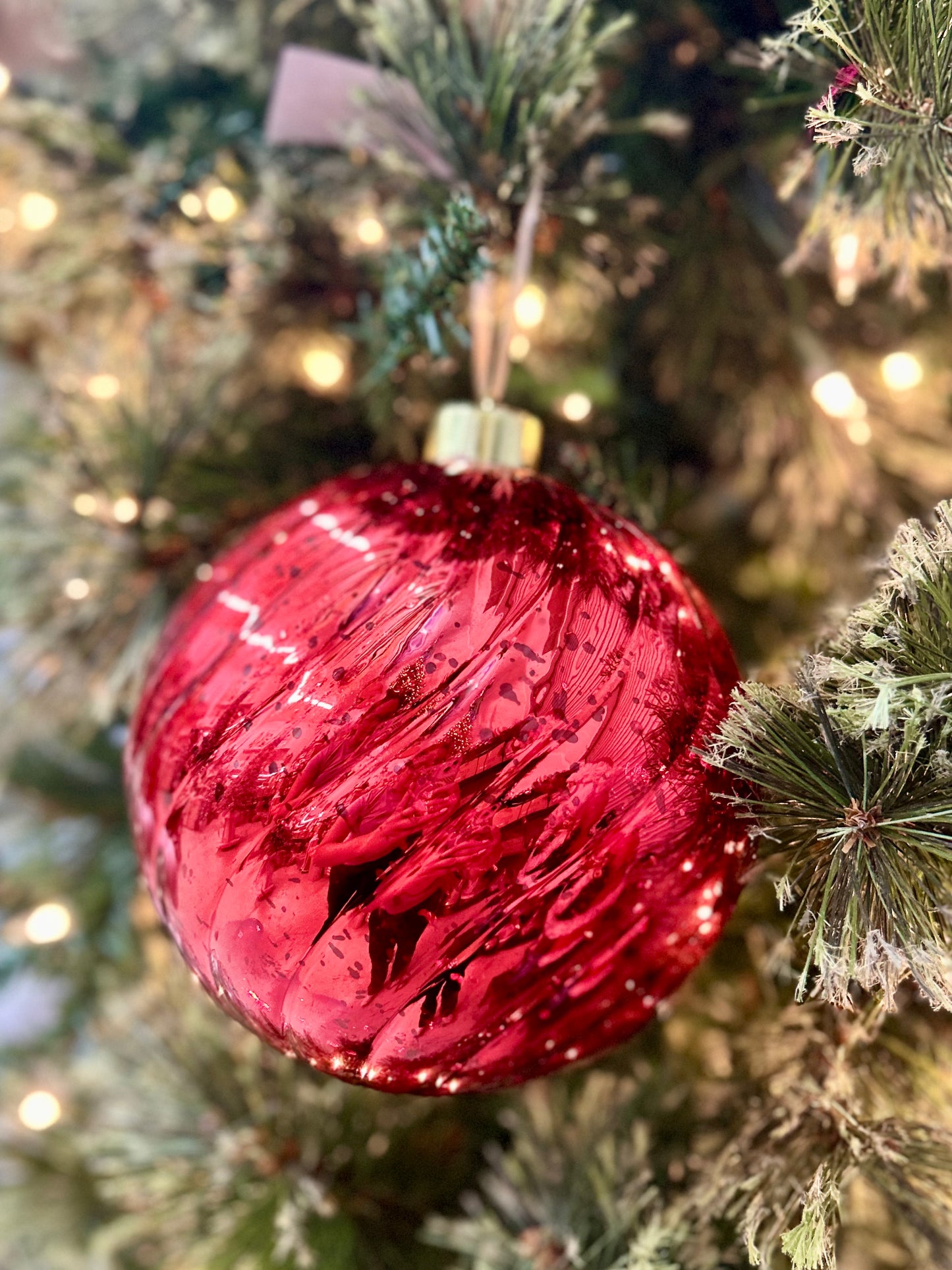 6 Inch Ball Ornament Red