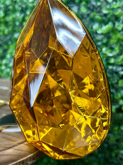 6 Inch Amber Acrylic Rain Drop Diamond Ornament