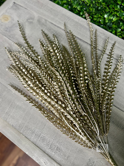 21 Inch Champagne And Silver Fern Bush