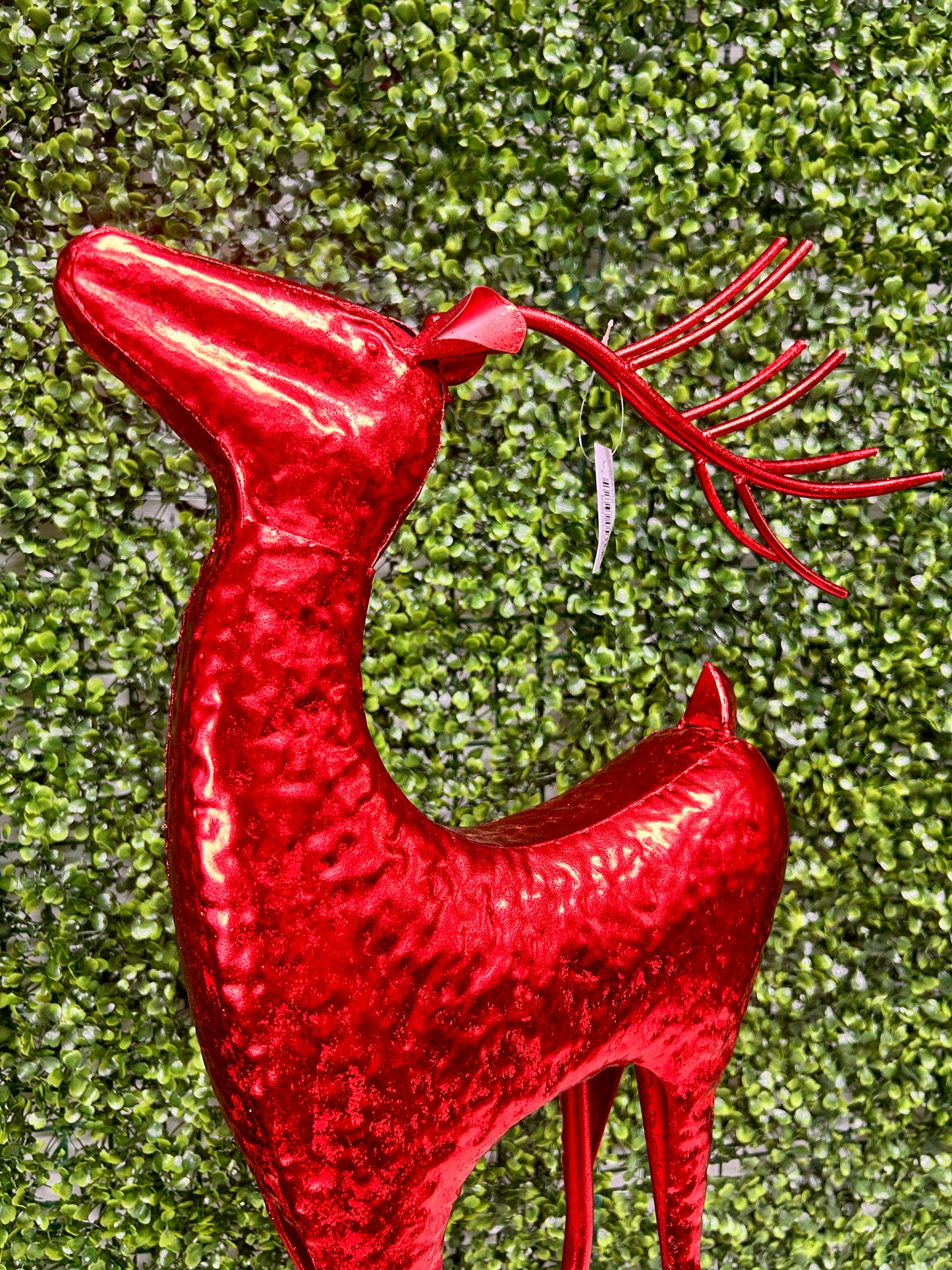 Large Red Metallic Standing Deer Two Assorted