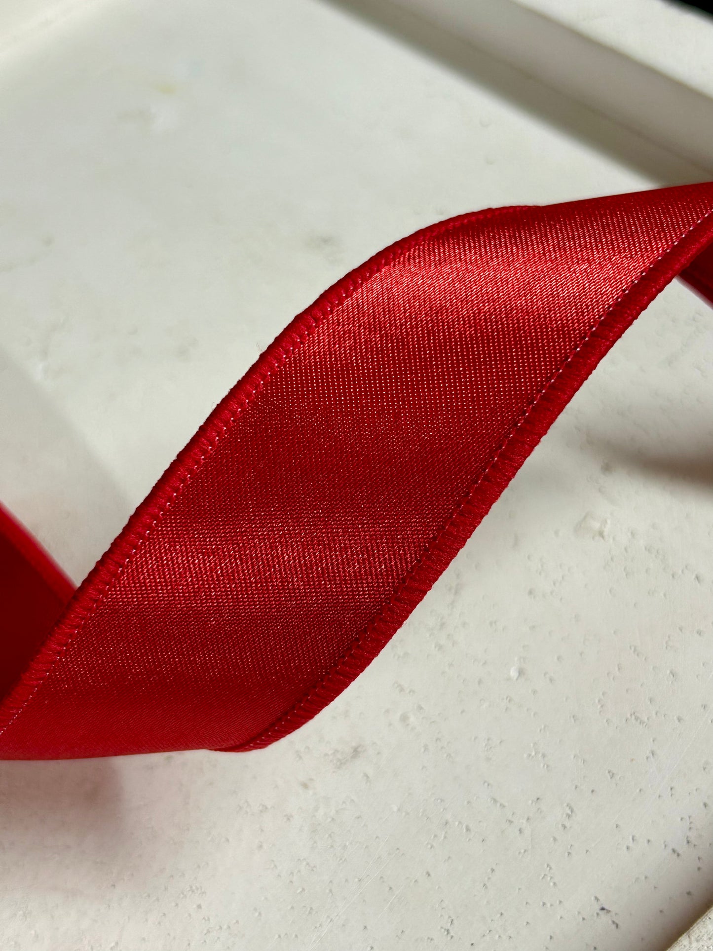 1.5 Inch By 10 Yard Red Satin Fused Ribbon
