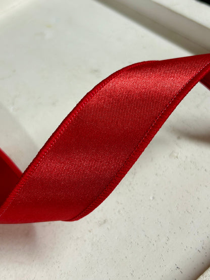 1.5 Inch By 10 Yard Red Satin Fused Ribbon