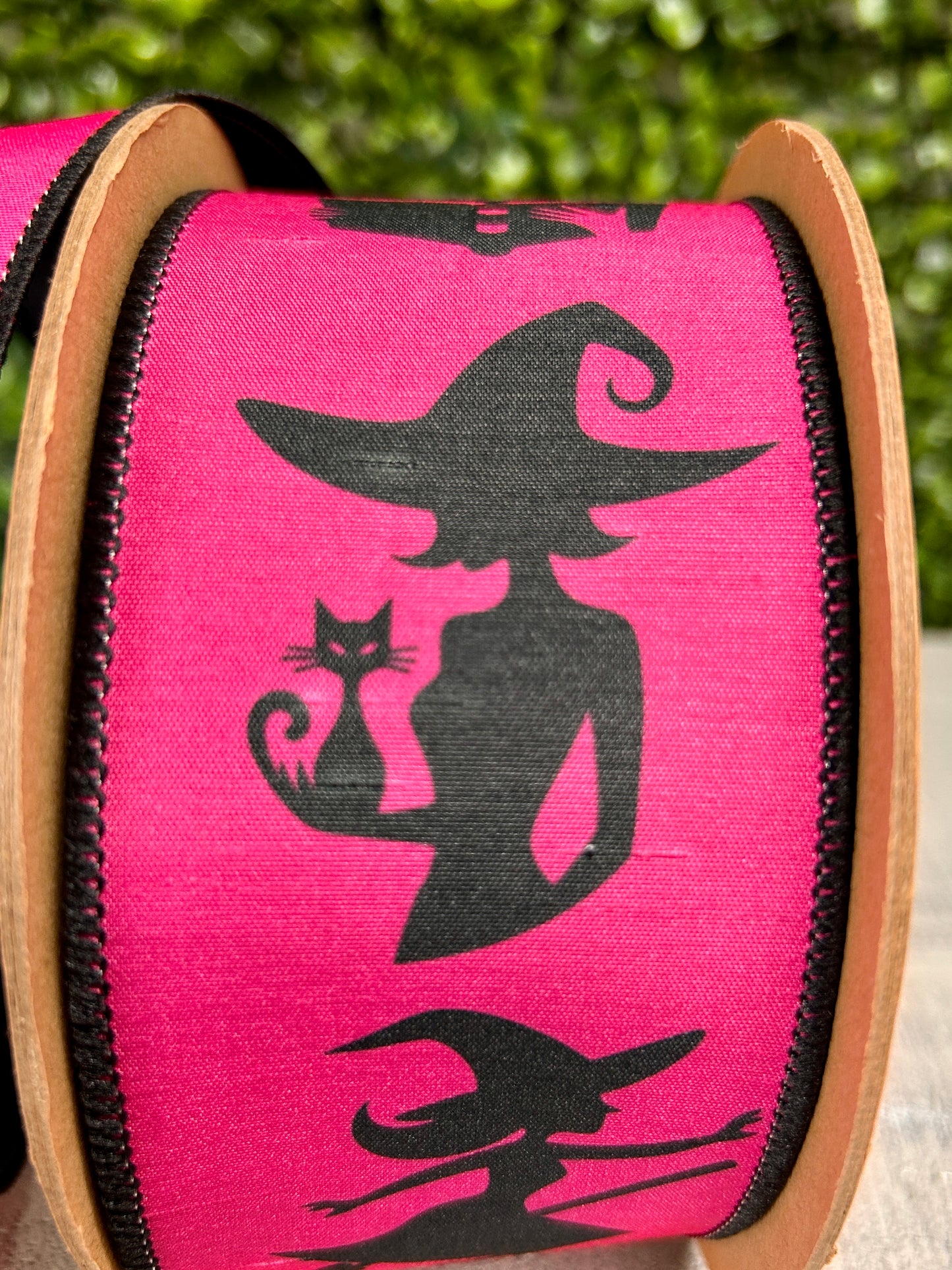 2.5 Inch By 10 Yard Pink And Black Witches With Black Backing Ribbon