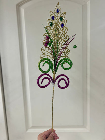 26 Inch Glitter Jewel Fluer De Lis Spray