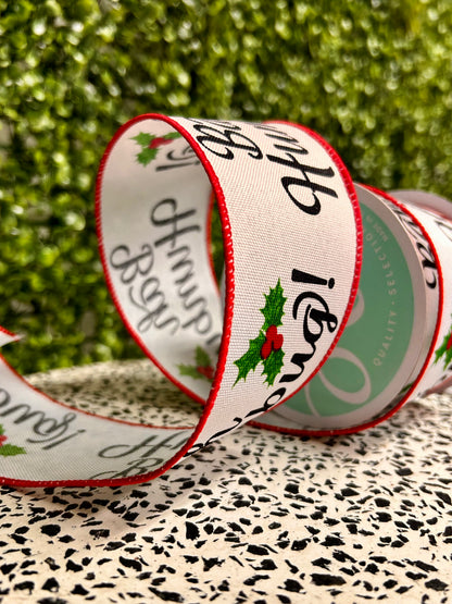 2.5 Inch By 10 Yard Bah Humbug Ribbon