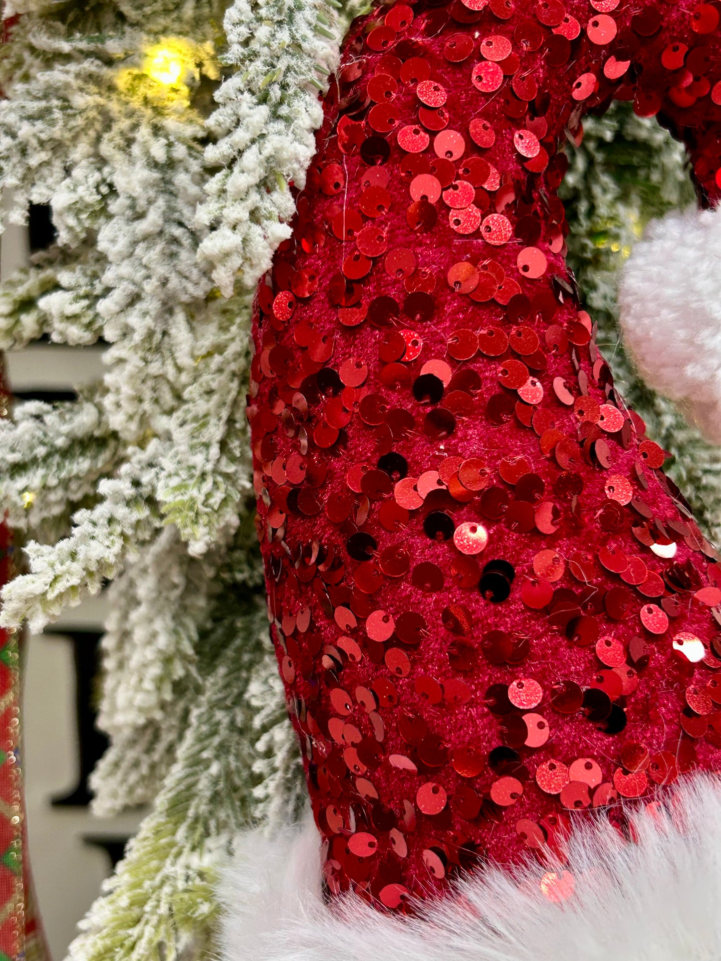 8.5 Inch Sequin Santa Hat Ornament