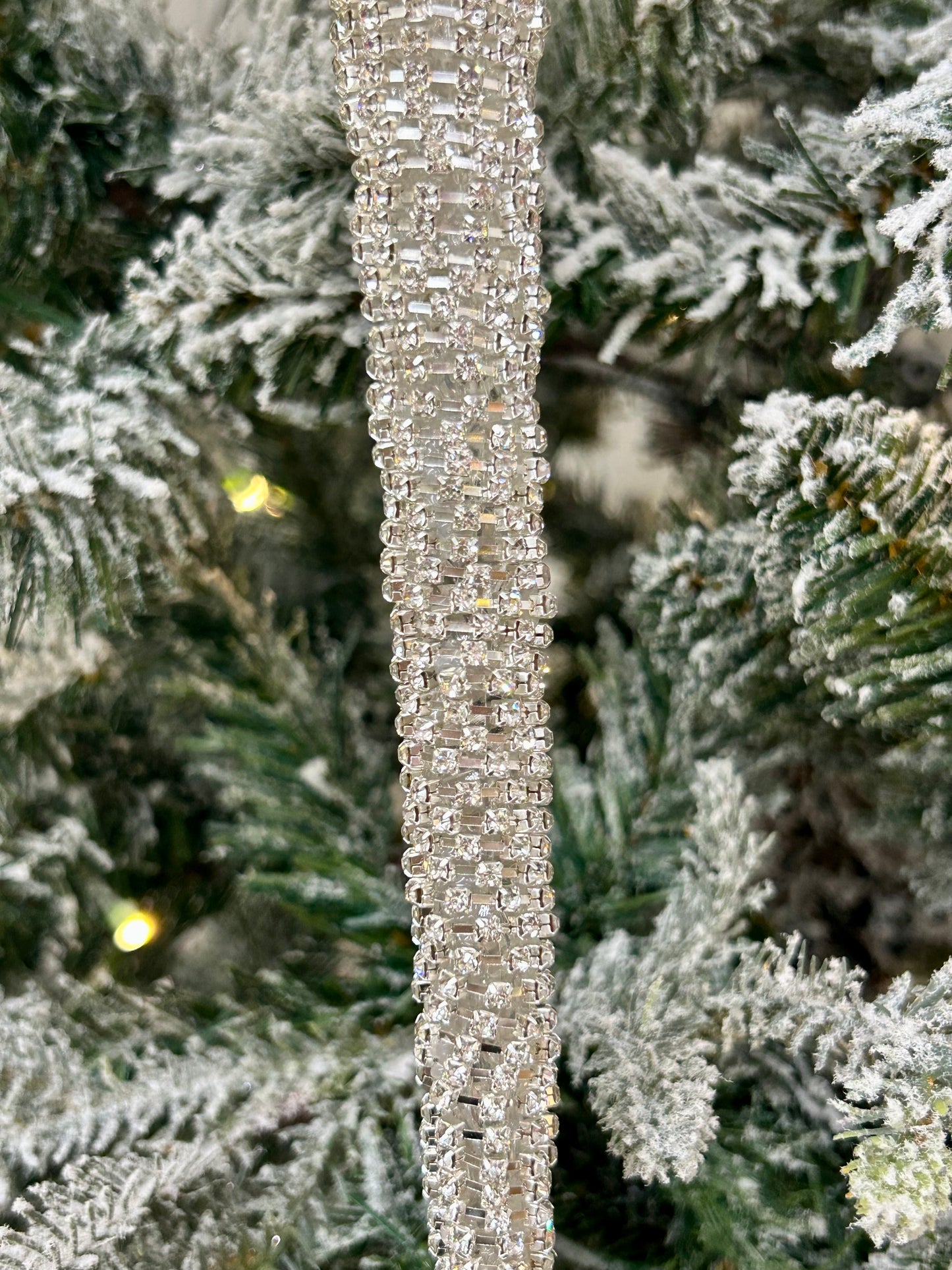 11 Inch Silver Diamond Icicle Ornament