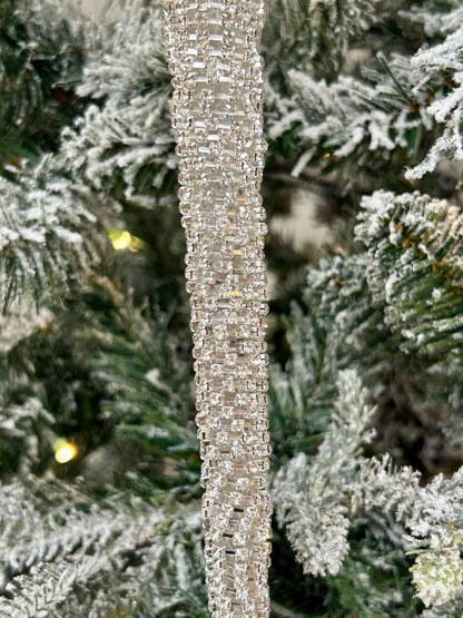 11 Inch Silver Diamond Icicle Ornament