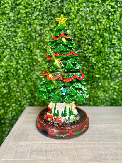 17.91 Inch Musical Village Christmas Tree Light With Moving Scene