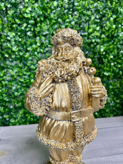11.5 Inch-12 Inch Antique Gold Resin Santas Three Styles