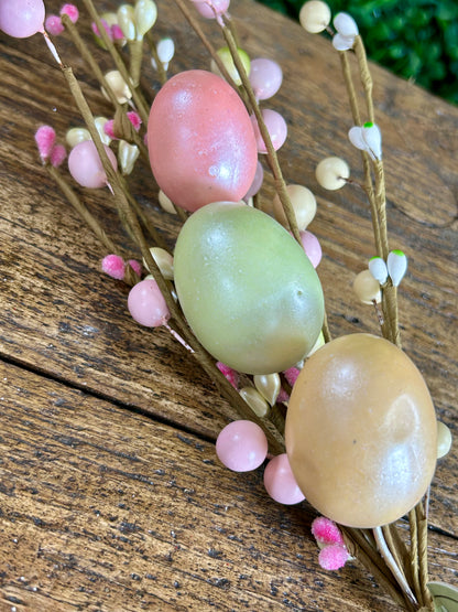 15 Inch Pearlized Easter Egg And Pip Spray
