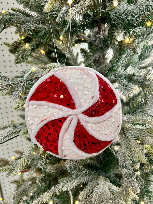 6 Inch Pinwheel Peppermint Lollipop Ornament