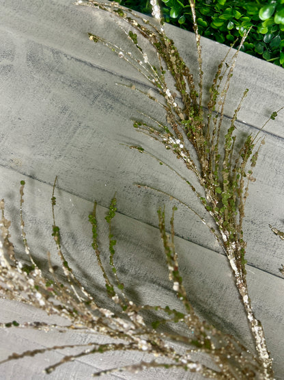 34 Inch Champagne Glitter Sequin Pampas Grass Spray
